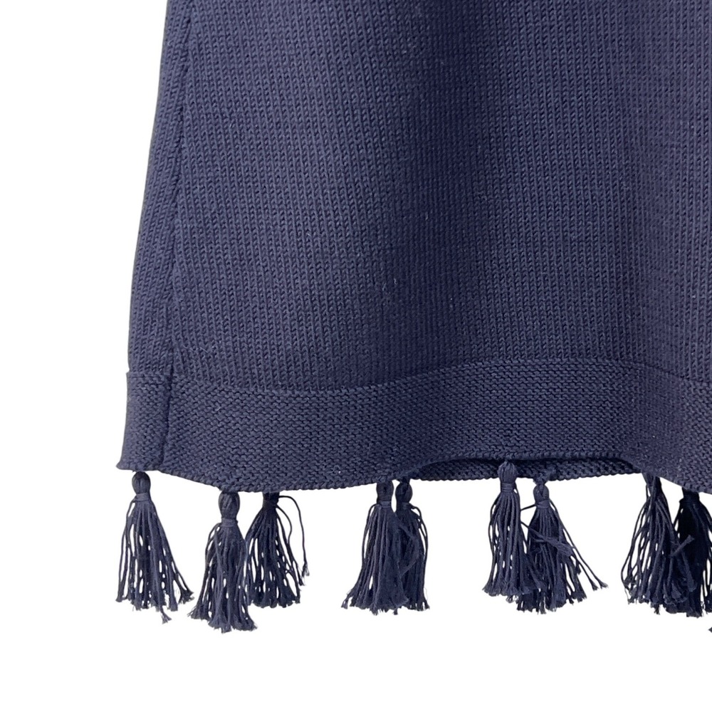 Talbots Navy Blue Sweater Vest Women's X-Large Fringe Boho Nautical‎ Preppy Cute - Picture 2 of 5